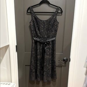 Talbots Elegant Black Soutache Braid Cocktail Dress, size 2